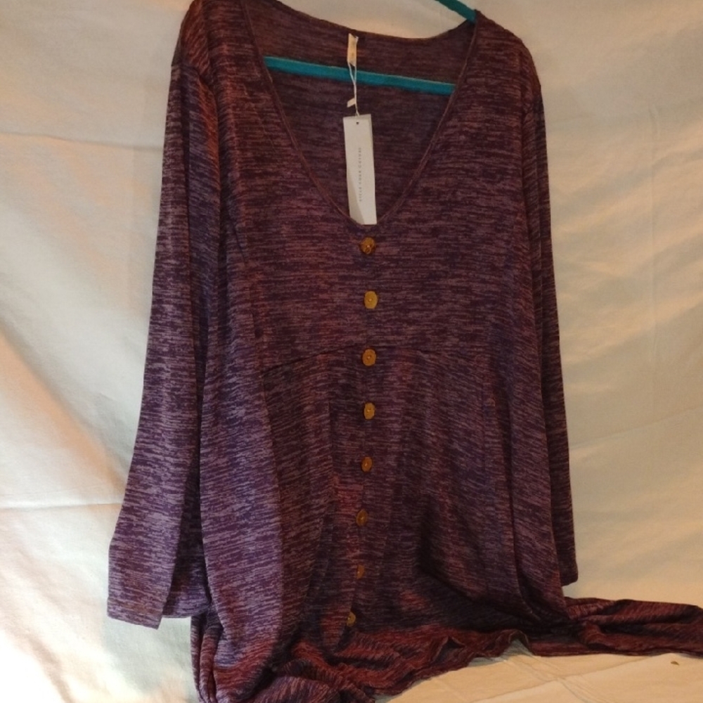 Rosegal Maroon Button-Down Shirt